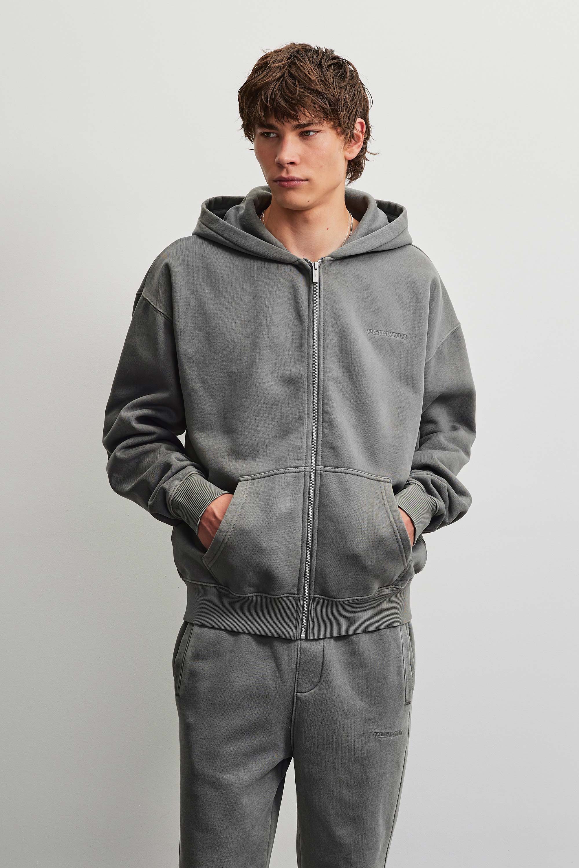 PEGADOR Kapuzensweatjacke Logo Oversized Sweat Jacket Baumwollmischung, oversize