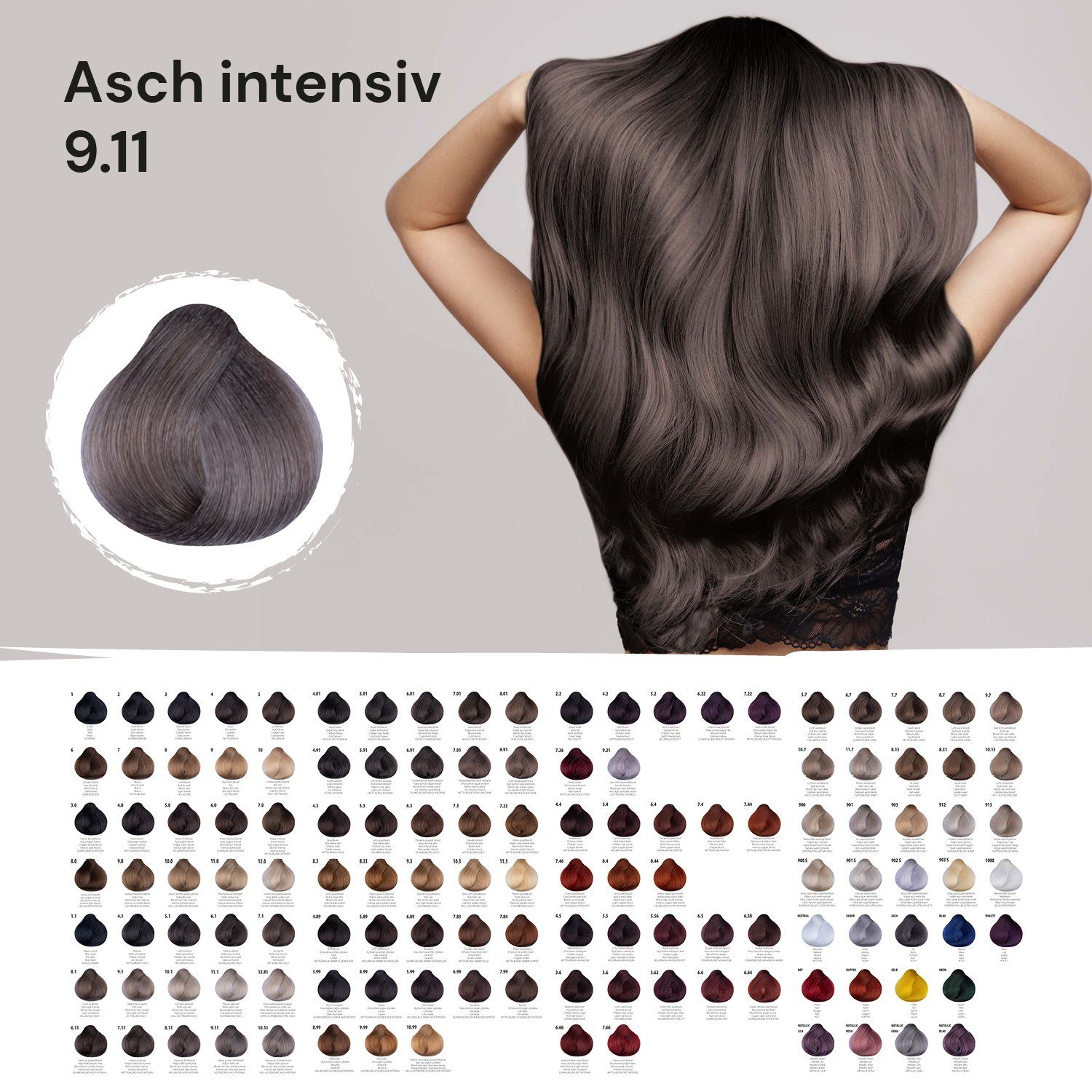 Haarfarbe FemMas Hair Color Cream 100ml Haarfarbe Lichtblond Asch Intensiv 9.11