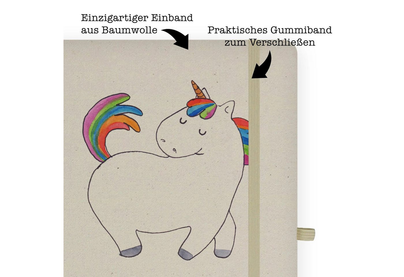Thumbnail - Mr. & Mrs. Panda Notizbuch Einhorn Stolzieren - Transparent - Geschenk, DIN A4 Notizbuch Hardcov Mr. & Mrs. Panda, Premi...