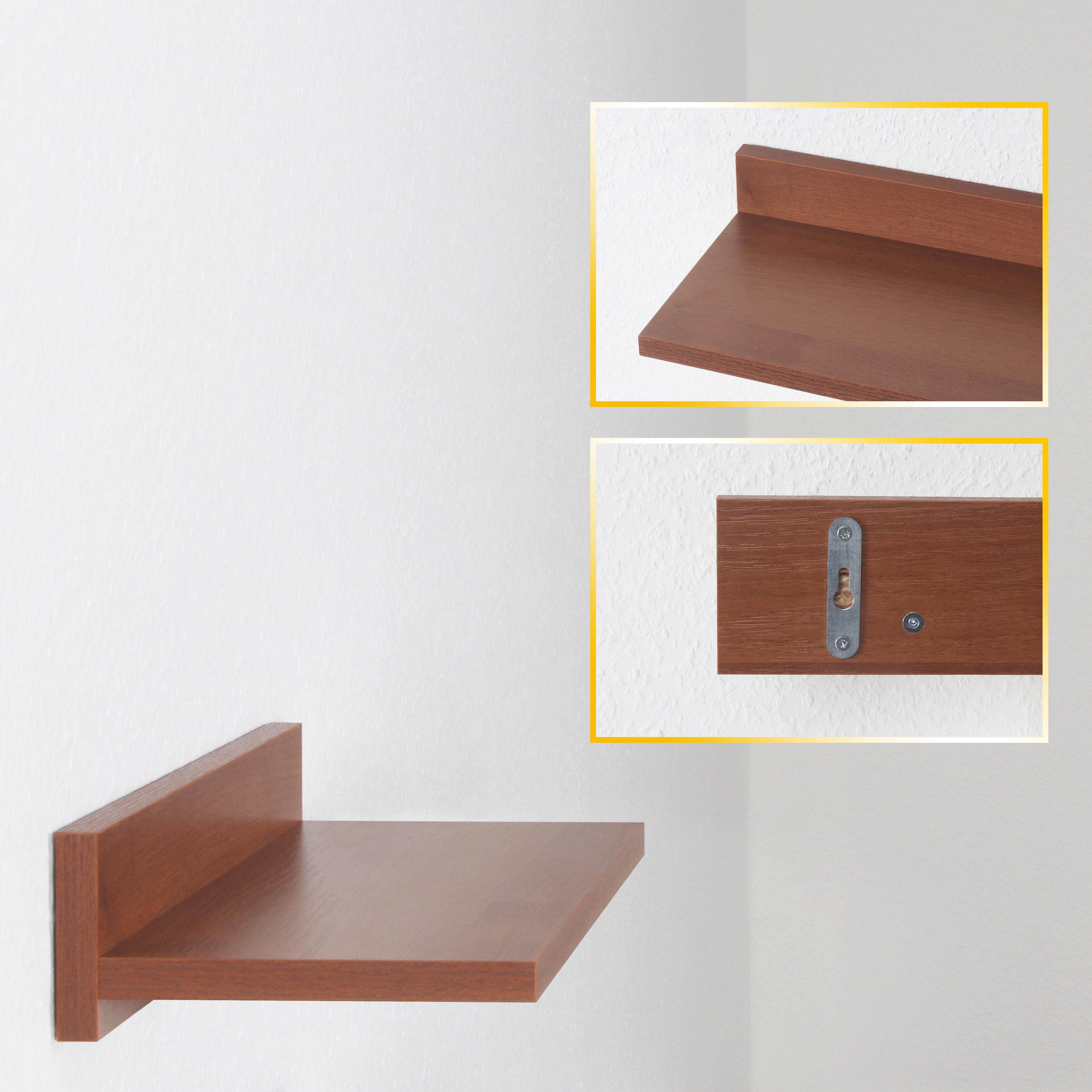 RICOO Wandboard WM057-ER, 1-tlg., schwebendes Wandregal Hängeregal Schweberegal an der Wand