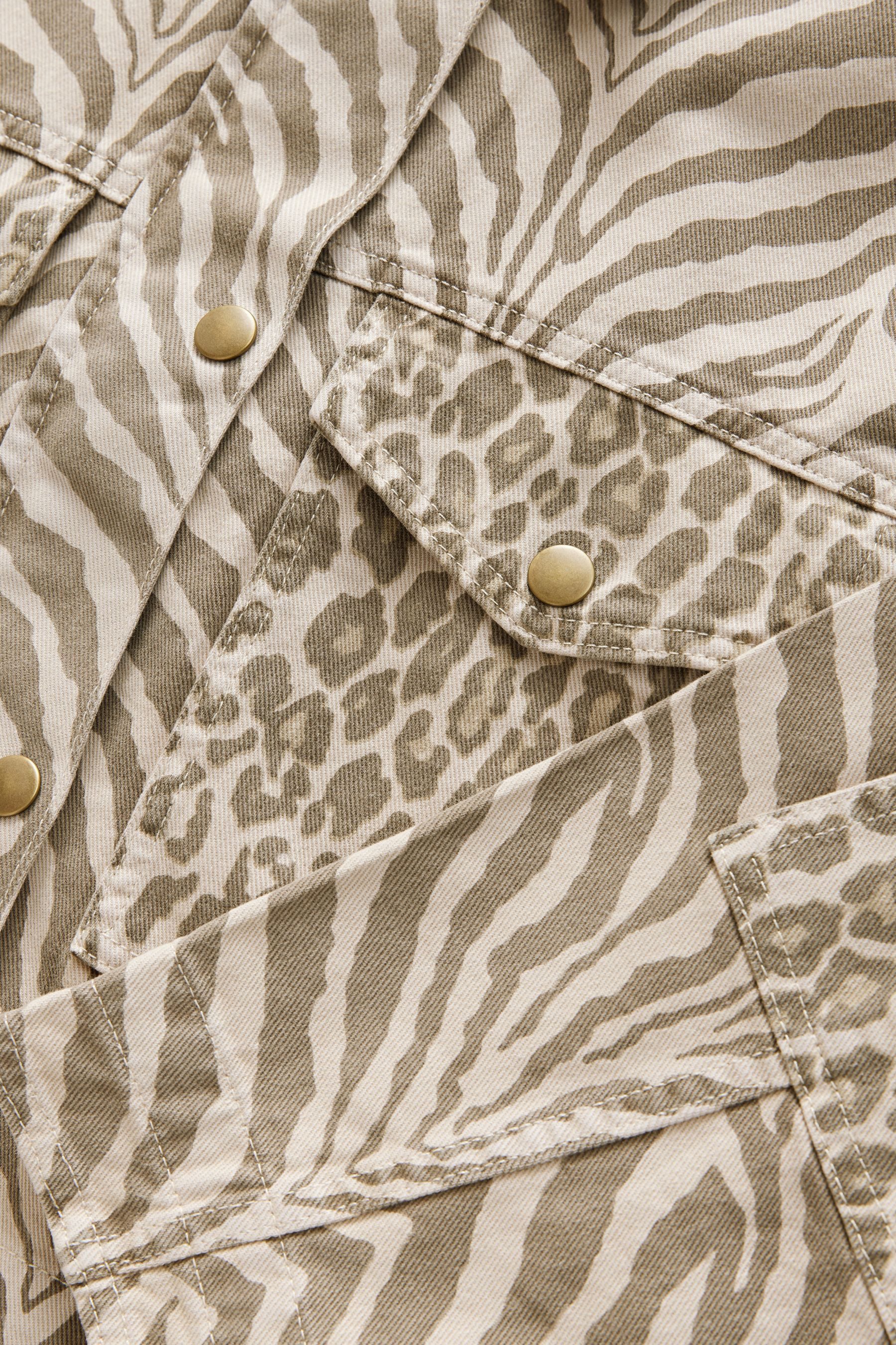 Next Kurzjacke Verkürzte Jacke mit Print aus 100 % Baumwolle (1-St) günstig online kaufen