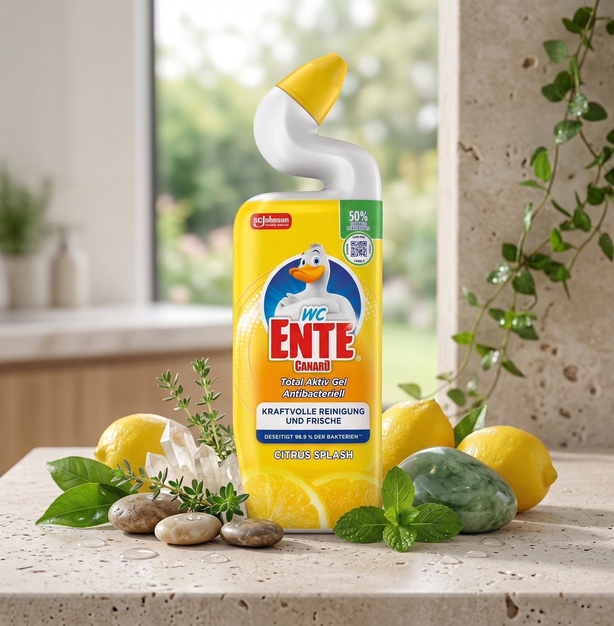 WC Ente WC-Ente WC-Reiniger Total Aktiv Gel Citrus, 750 ml WC-Reiniger