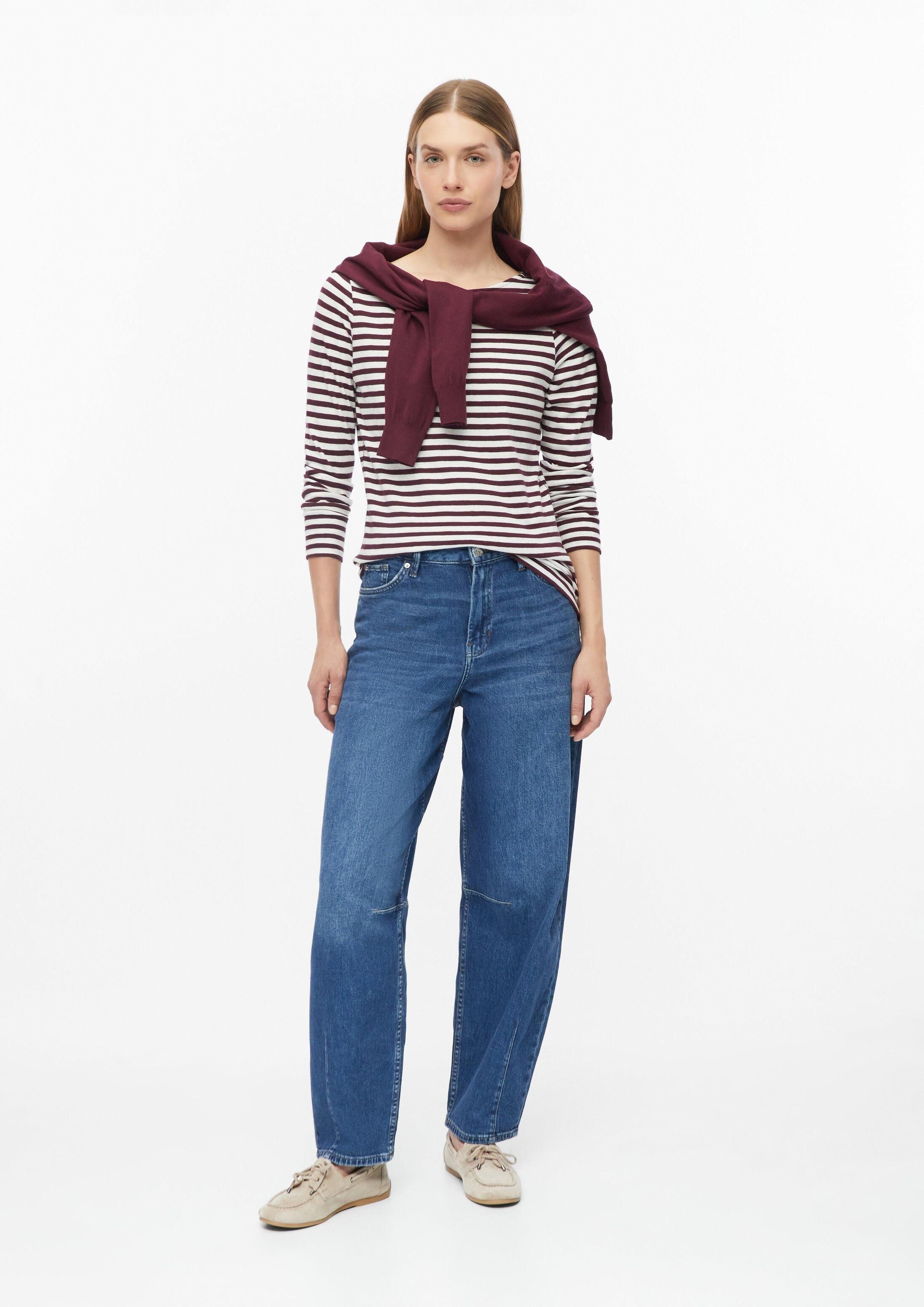 s.Oliver Langarmshirt T-Shirt Gestreiftes Langarmshirt aus Flammgarn mit U-Boot-Ausschnitt – Bild 5 von 5