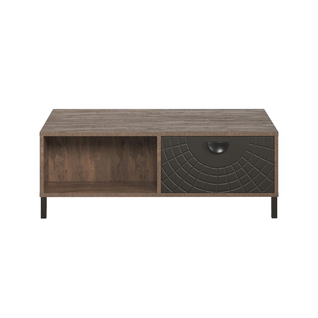 trendteam Couchtisch Fusion Couchtisch 2 Schubladen, 2 Regale Bronze-De (1-St)