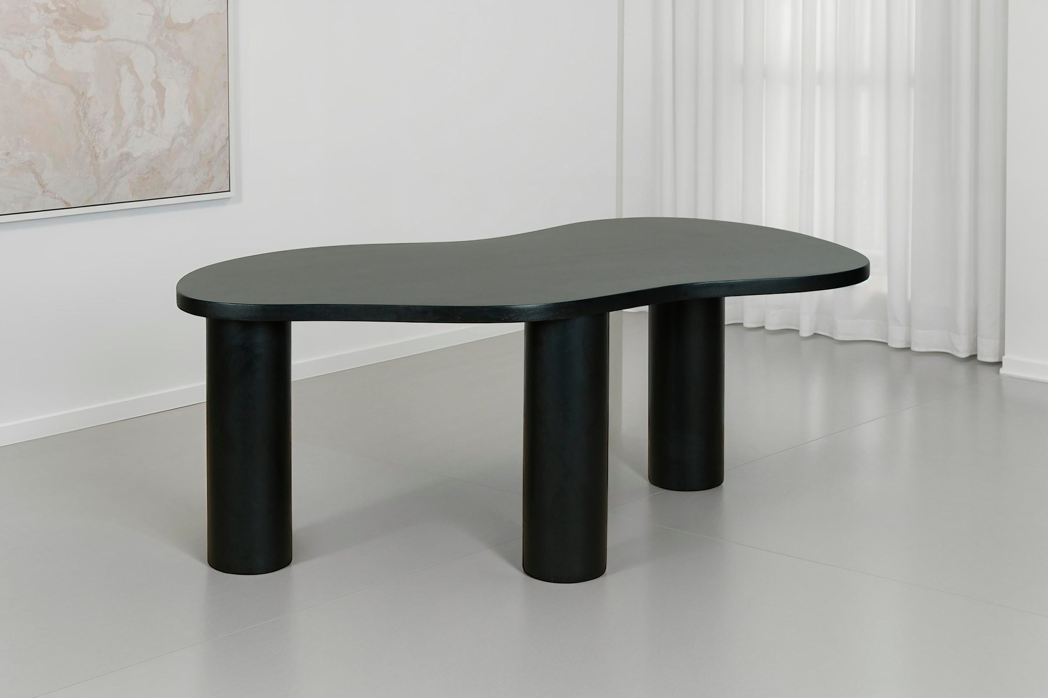 byLIVING Couchtisch ETHAN, Tischplatte und Gestell Akazie natur oder schwarz, Tischbein: 13 cm