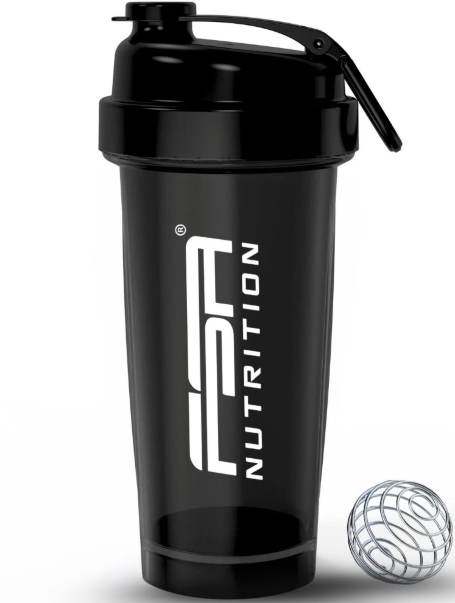 FSA NUTRITION Protein Shaker Premium Trinkflasche für Sport, Shaker mit Messmarkierungen, Mischkugel