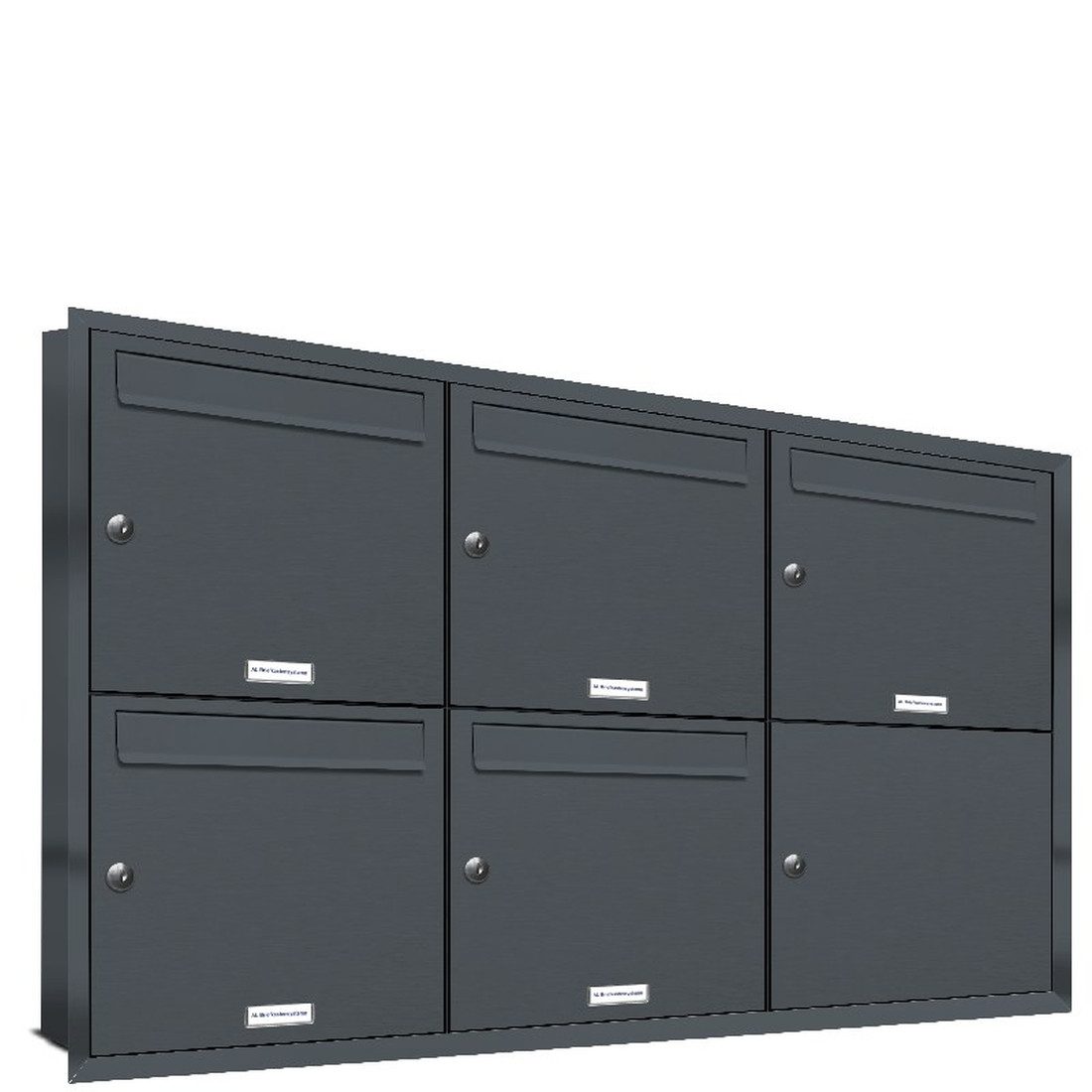Wandbriefkasten 5 Fach Premium Unterputz Briefkasten RAL 7016 Anthrazit wetterfest