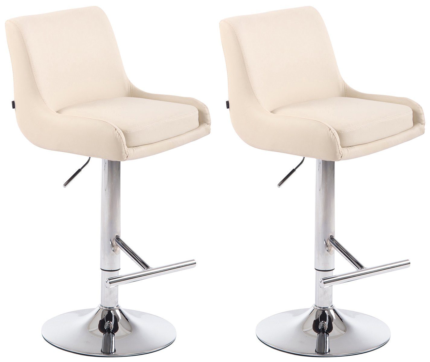 Barhocker 2er Set Barhocker Club Kunstleder chrom