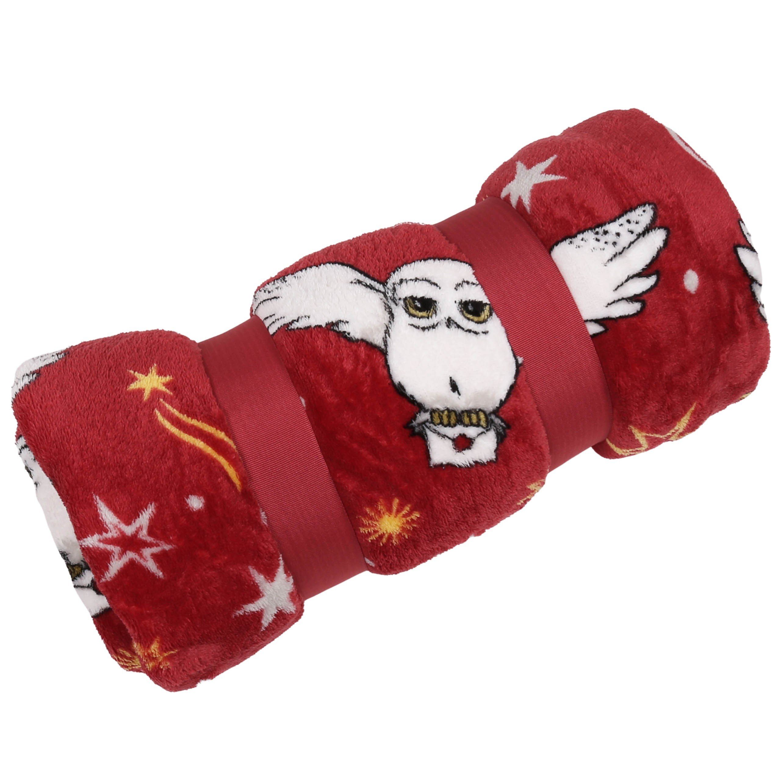 Plaid Harry Potter Hedwig Bordeauxrote Decke günstig online kaufen