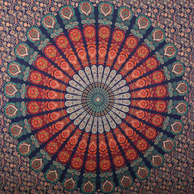 Wandteppich Indisches XXL Wandbehang Amba 240x220 cm Mandala Tapisserie, Casa Moro, Wohnzimmer, Schlafzimmer