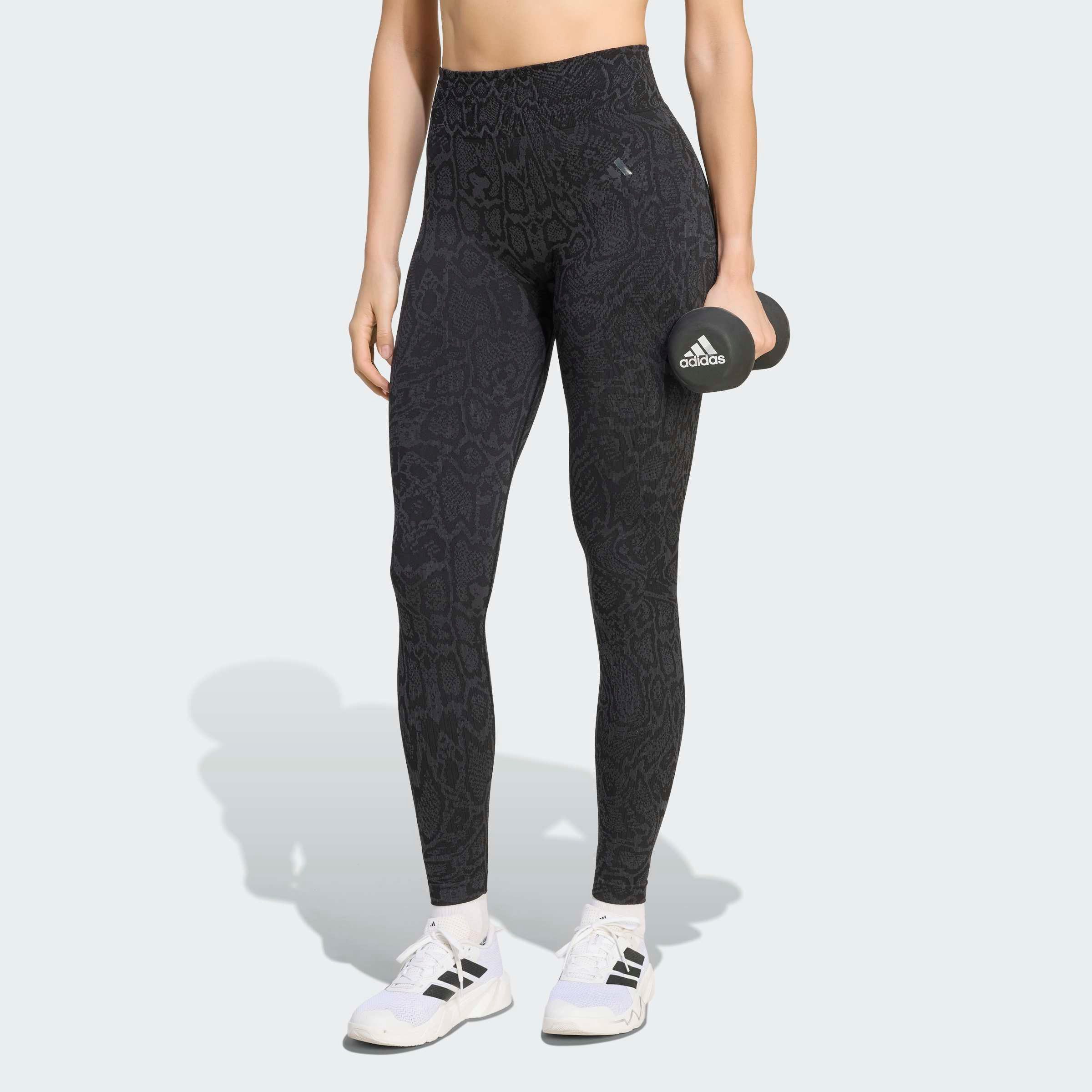 adidas Performance Trainingstights WORKOUT ESSENTIALS LEGGINGS, KOMPLETTE LÄNGE, KNIT SNAKE mit nahtloser Konstruktion, aus Stretch-Material, Full-Length-Schnitt