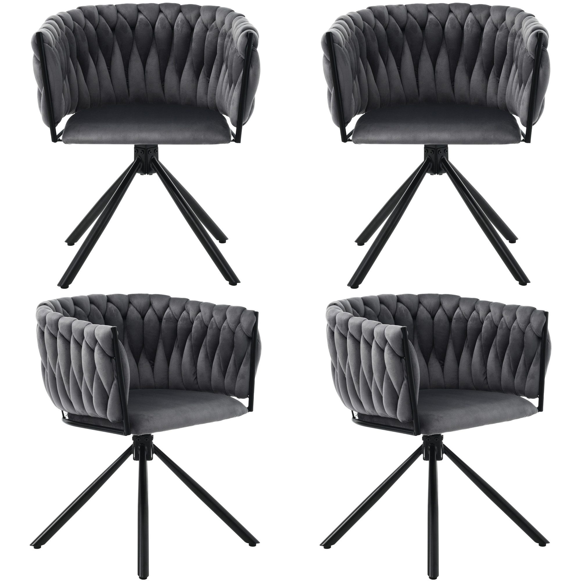 Flieks Esszimmerstuhl (360° drehbar, Set, 4 St), 4er Set Polsterstühle Dreh günstig online kaufen