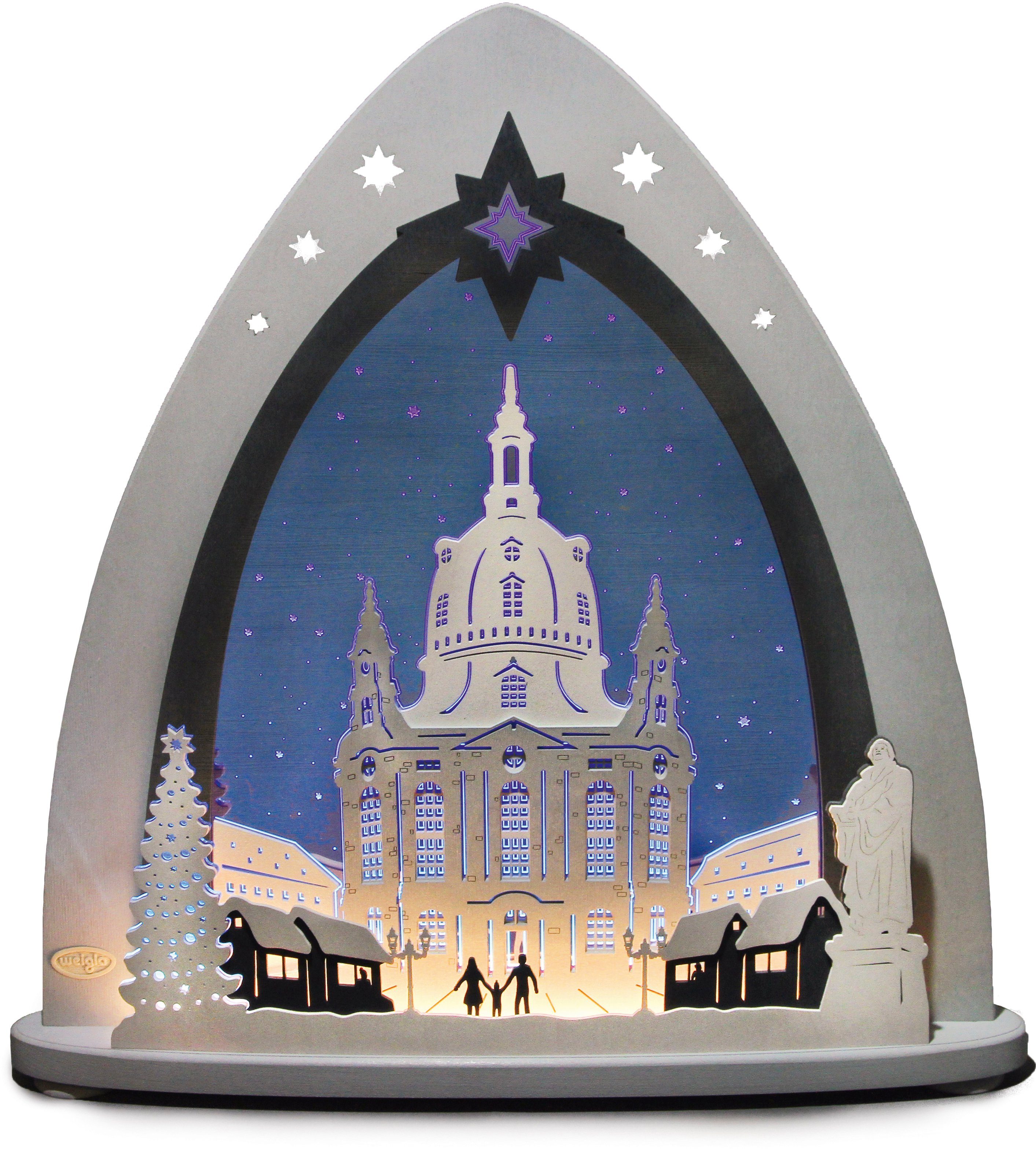 3D Frauenkirche, Optik, in Dresdner Motiv: Weigla Dresdner Weihnachtsdeko, Frauenkirche Lichterbogen