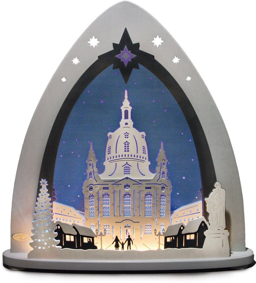 Weigla Lichterbogen Dresdner Frauenkirche, Weihnachtsdeko, in 3D Optik,  Motiv: Dresdner Frauenkirche