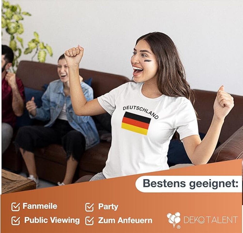 Dekotalent® Fußballtrikot Deutschland Trikot - Gr. XS - T-Shirt - Unisex - weiß Fanartikel EM WM (Packung)