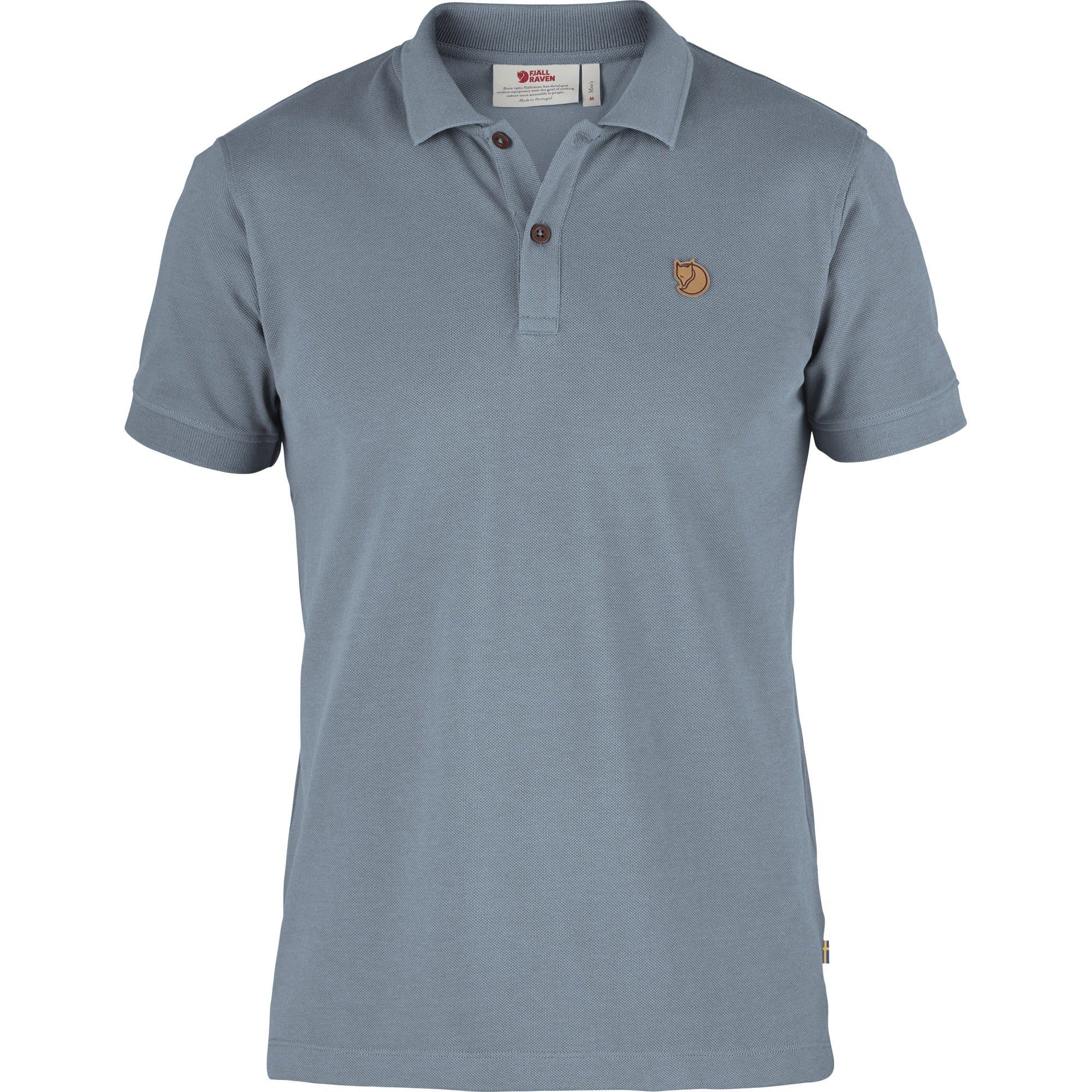 Fjällräven Övik Polo M Blue Fjällräven Kurzarm-Polo Herren Shirt Poloshirt Clay