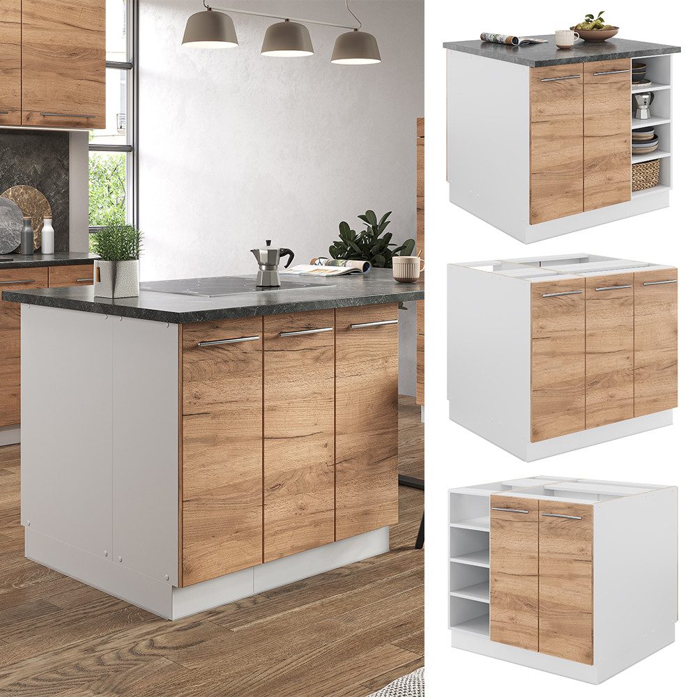 Vicco Unterschrank Fame-Line, Goldkraft Eiche/Weiß, 90 günstig online kaufen
