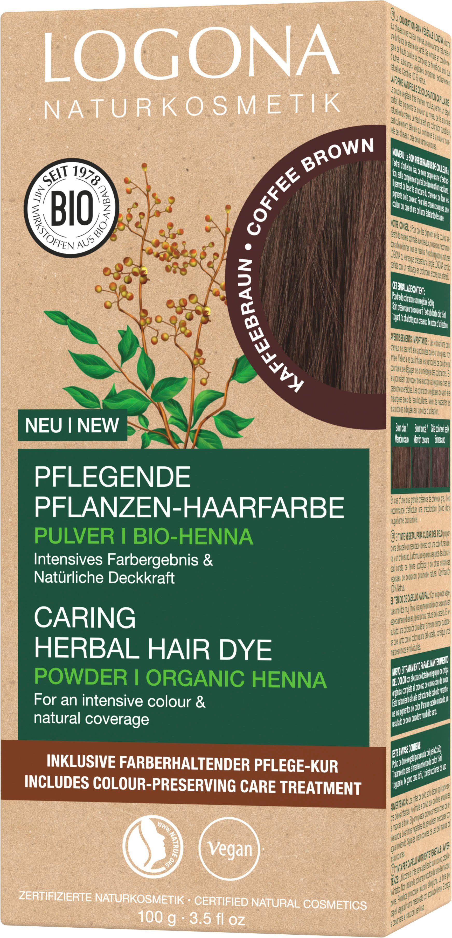 Pflanzen-Haarfarbe Haarfarbe Pulver Kaffeebraun 10 LOGONA