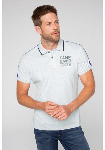 CAMP DAVID Polo marškinėliai su Metallic-Print