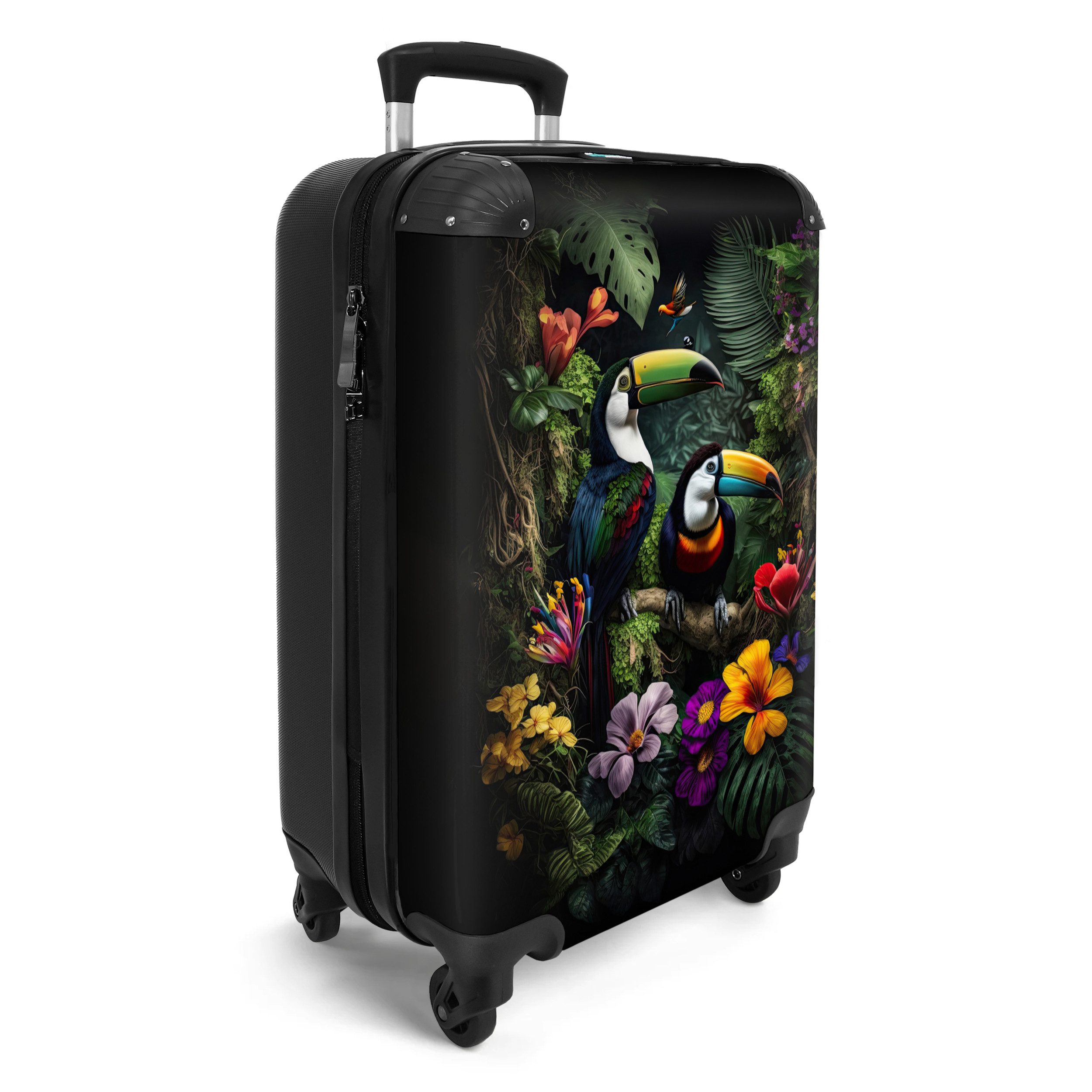 NoBoringSuitcases.com© Hartschalen-Trolley Tukan - Blumen - günstig online kaufen
