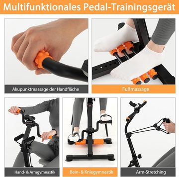 KOMFOTTEU Heimtrainer Pedaltrainer Senioren, mit LCD Display, 45 x 43-53 x 87-100 cm