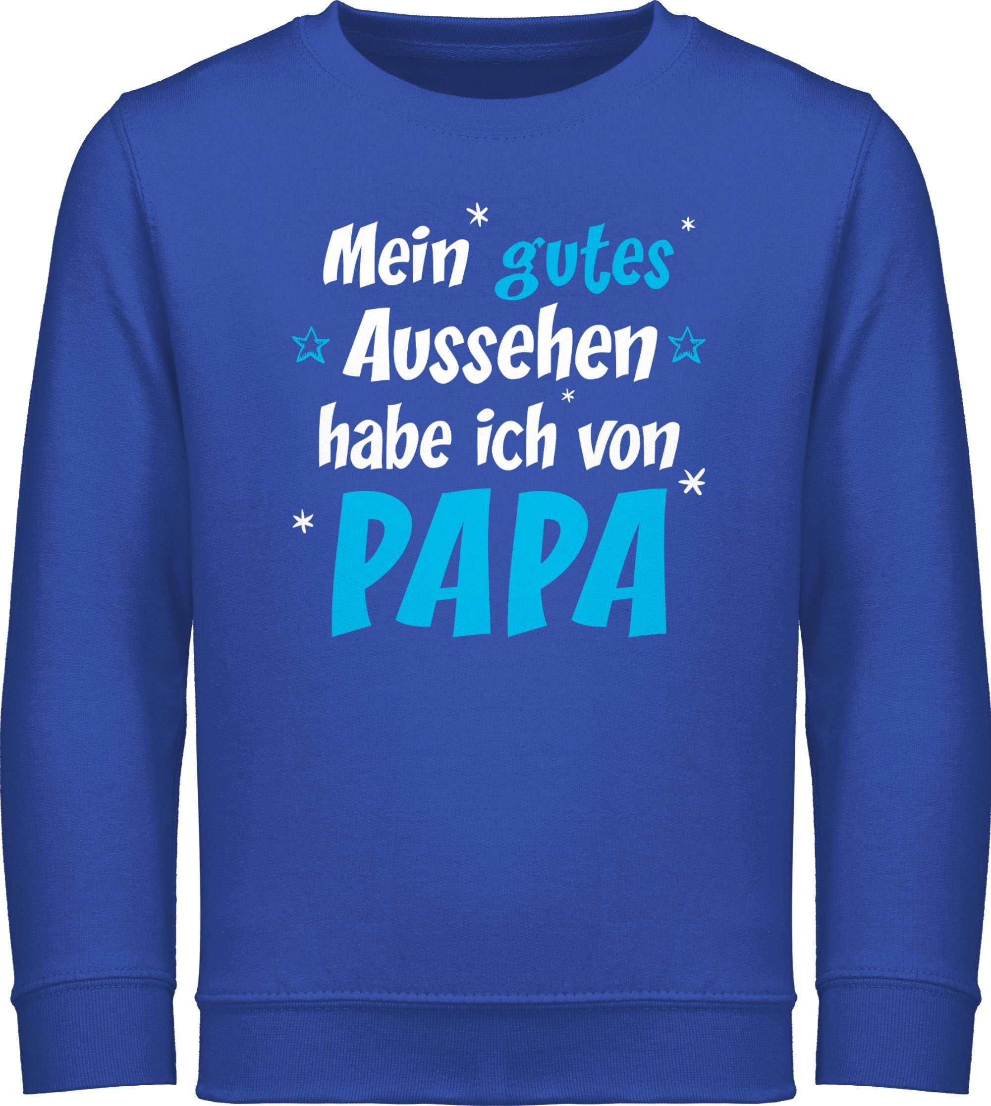 Shirtracer Sweatshirt Mein gutes Aussehen Papa Junge Statement Sprüche Kinder 2 Royalblau