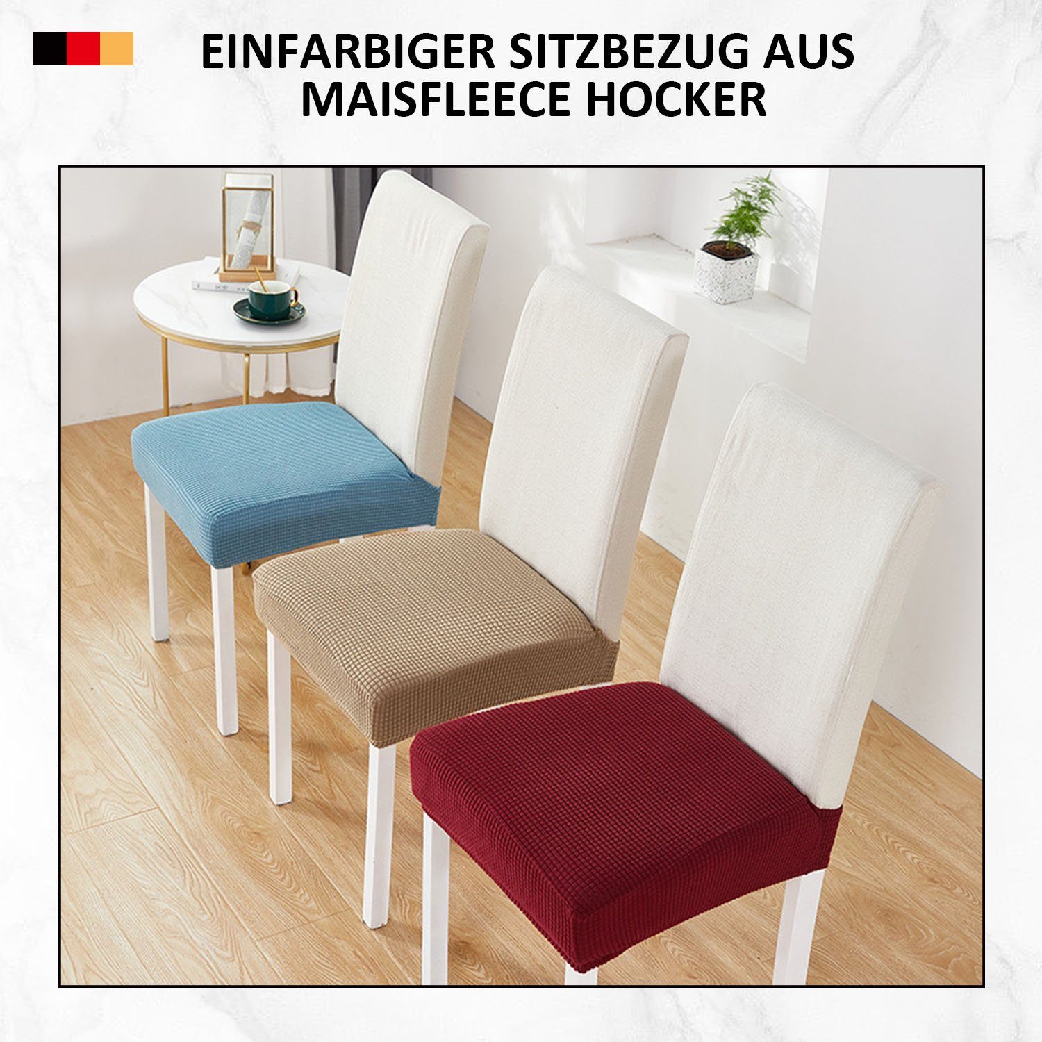 Stuhlhusse 360 ° quietschvergnügt Stück/4 MAGICSHE, Stück, 2 Anti-Rutsch-Sitzbezug, Schwarz