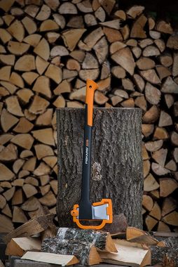 Fiskars Spaltaxt Universalaxt 71cm X21, inkl Klingenschutz Axt zum Holz Hacken Spaltaxt, 2100 g, 71,00 cm Länge, (Gartenaxt Baumaxt Axe Spalthammer Hacke Baum, Äxte, Holz Spalter, Outdoor Holzbeilaxt, Freizeitbeil Campingbeil), Antihaftbeschichtet, Axt Holz spalten, Hochwertige Stahl-Klinge Beil