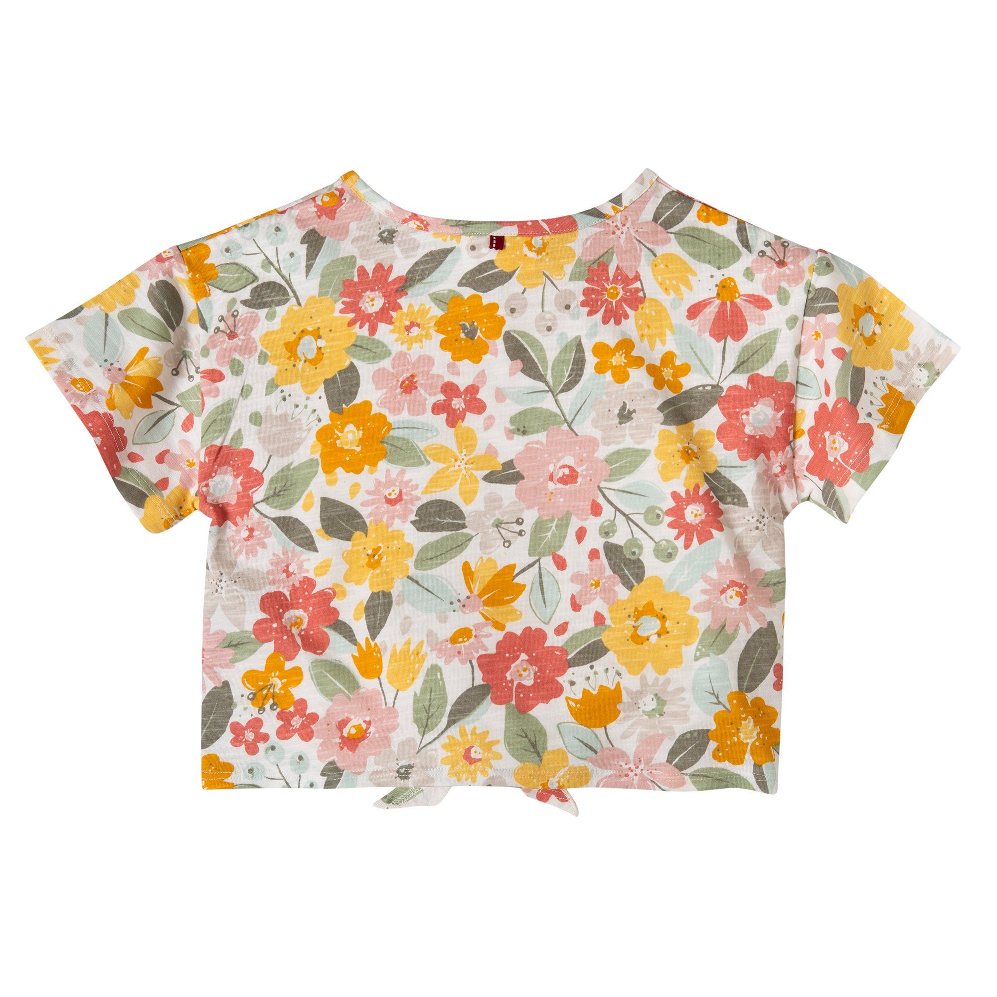 People Wear Organic Kurzarmshirt mit Knotendetail und verkürzter Silhouette
