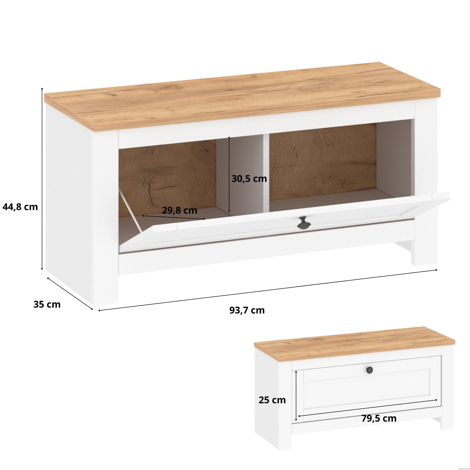 TARGET HOME Schuhschrank Stilvoller Schuhschrank weiß/goldene günstig online kaufen