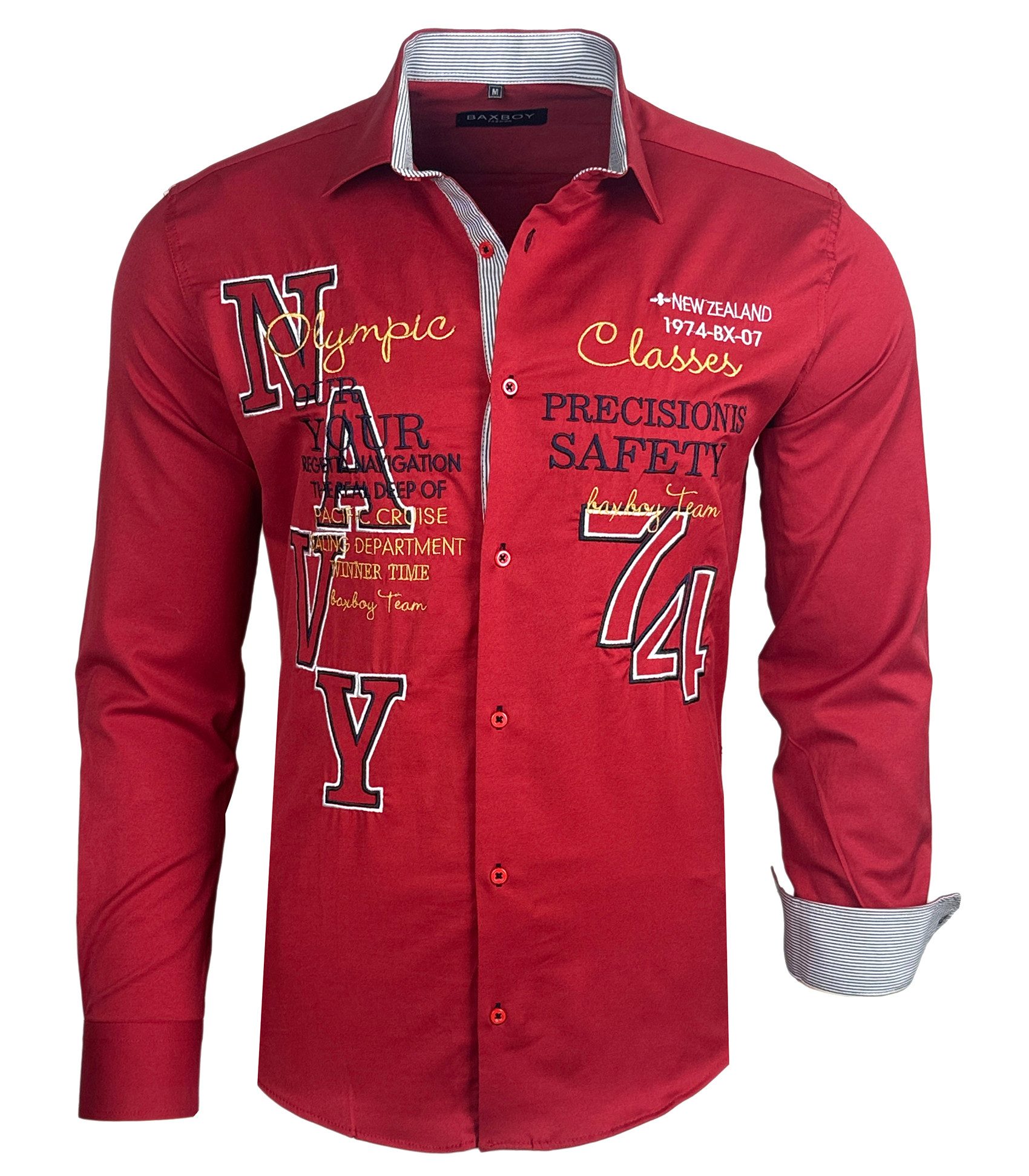Baxboy Langarmhemd Baxboy Herren Hemd Kentkragen Hemden Slim Fit Anzug Kontrasten B 507 – Bild 2 von 5