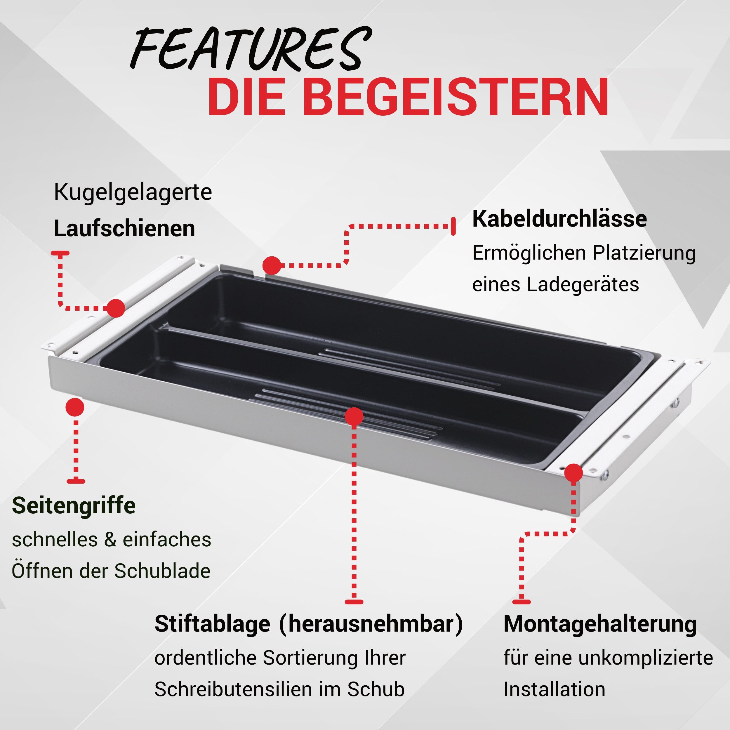 bümö Schublade Schublade für Bürotische, Dekor: