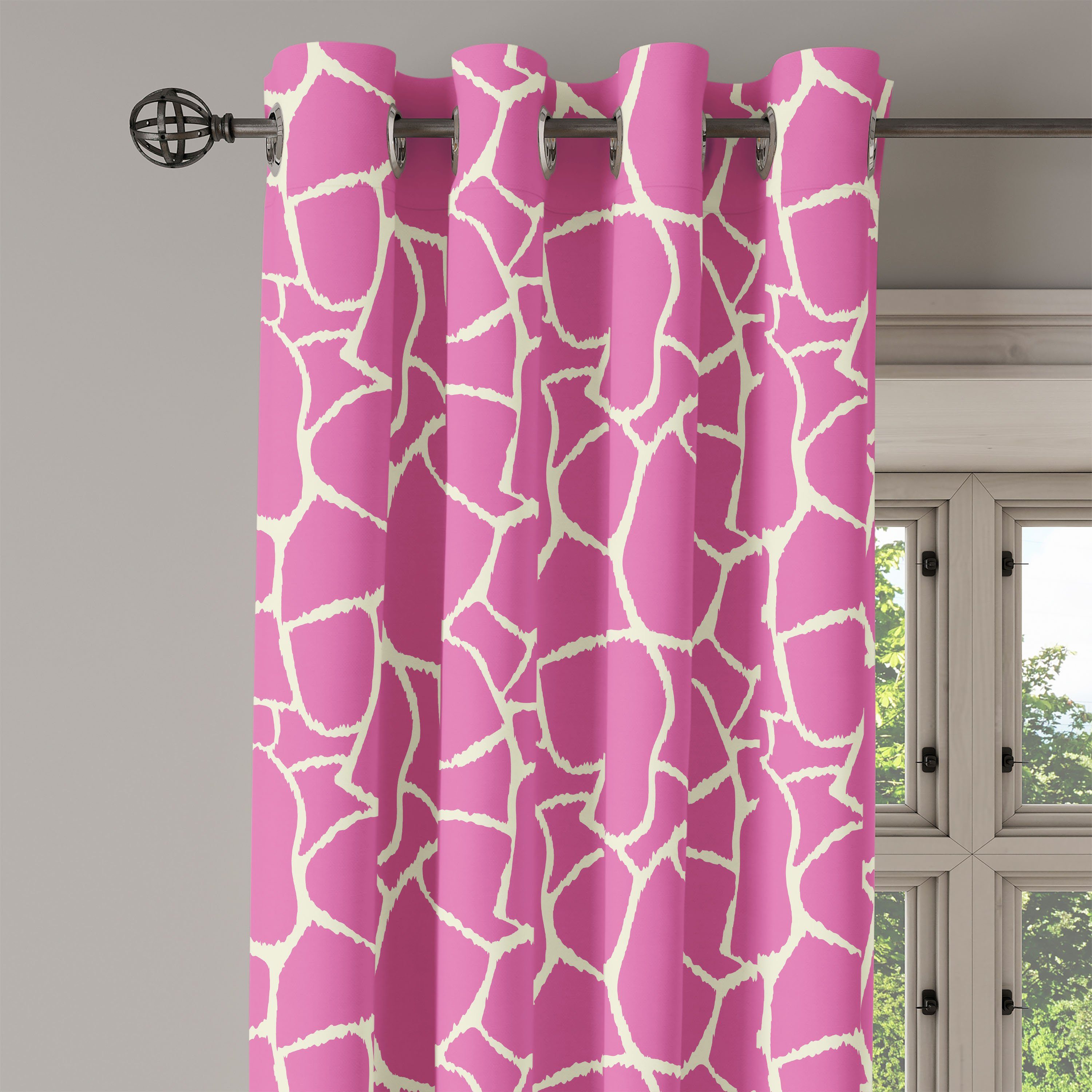 Dekorative 2-Panel-Fenstervorhänge Abakuhaus, Giraffe Wohnzimmer, Gardine Schlafzimmer Abstrakte für Tierhaut