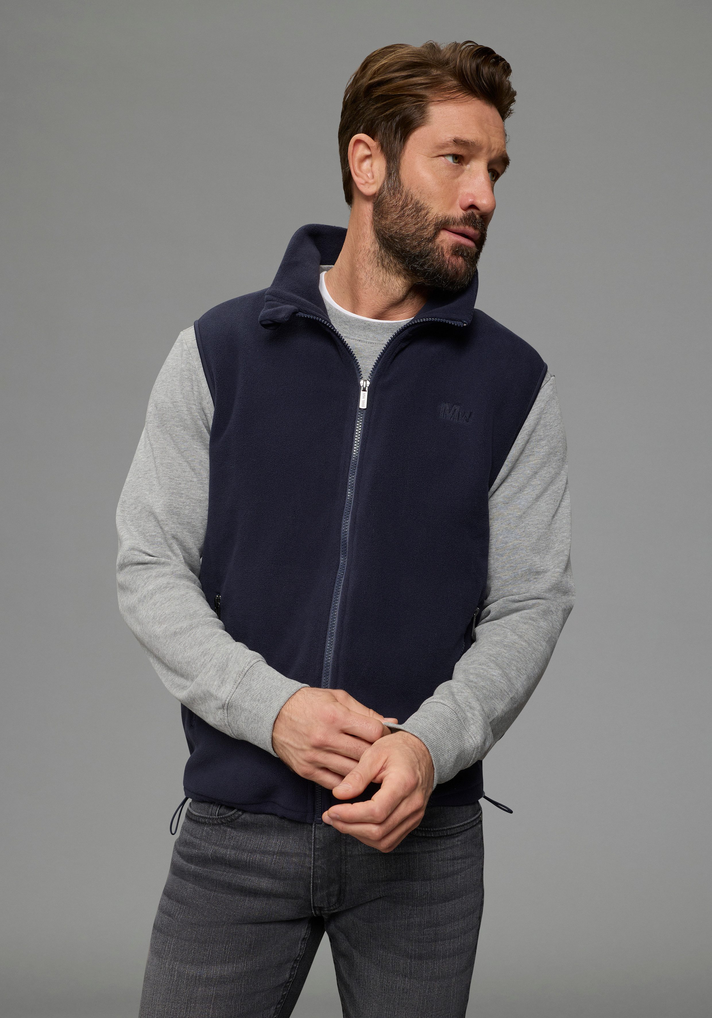 Man's World Fleecejacke aus weichem Fleece-Material, schnell trocknend günstig online kaufen