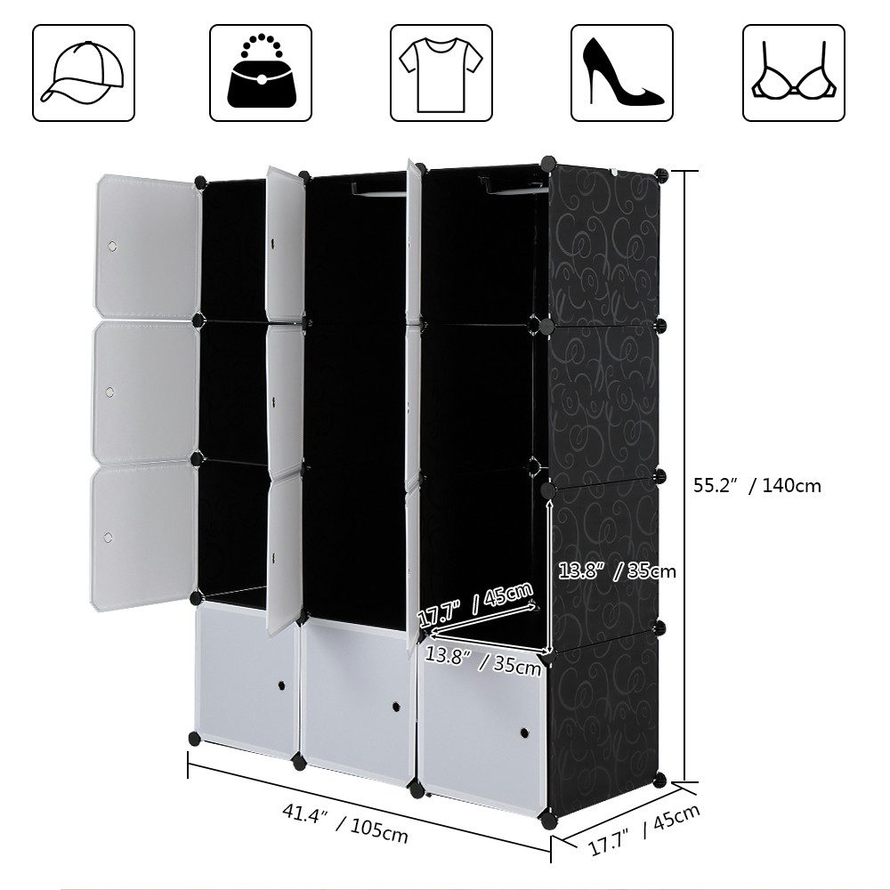 VINGLI Kleiderschrank DIY Regalsystem Steck Regal günstig online kaufen