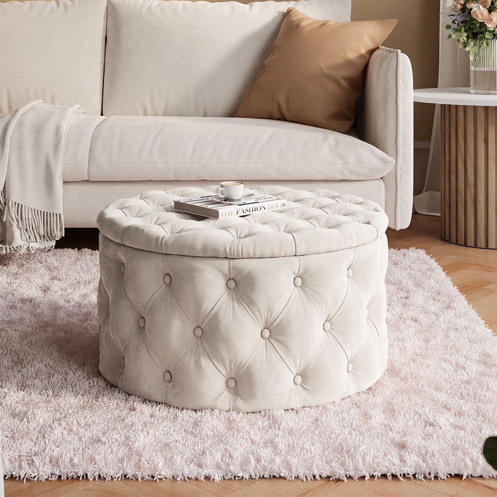 Lookway Hocker CHESTERFIELD runder gesteppter mit günstig online kaufen