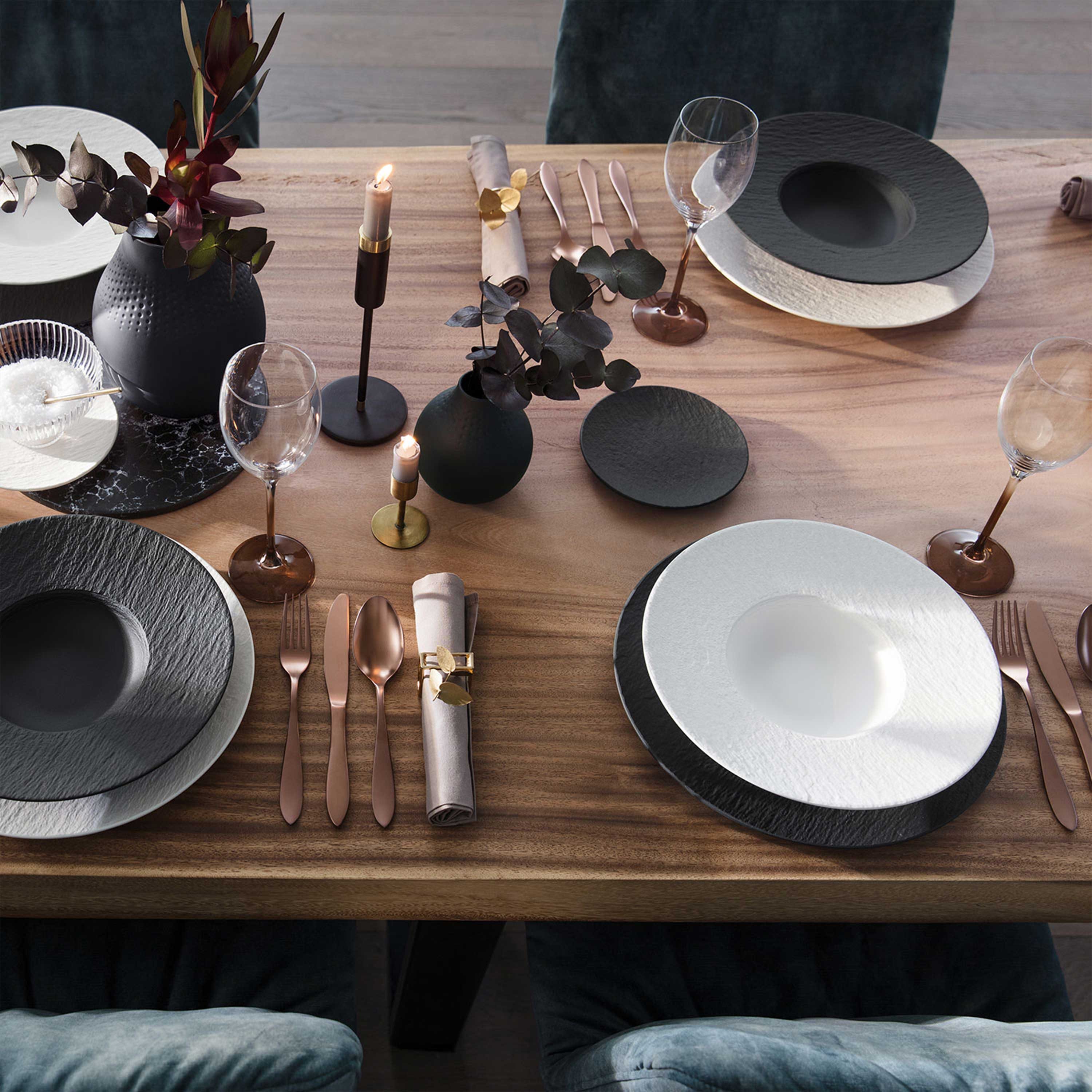 Villeroy & Boch Teller-Set Manufacture Rock Tellerset (6-tlg), 2 Personen, Porzellan, Premium Porzellan