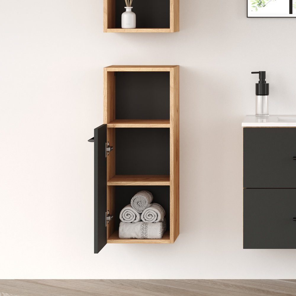 Planetmöbel Midischrank Midischrank LUX Gold Eiche / Anthrazit günstig online kaufen