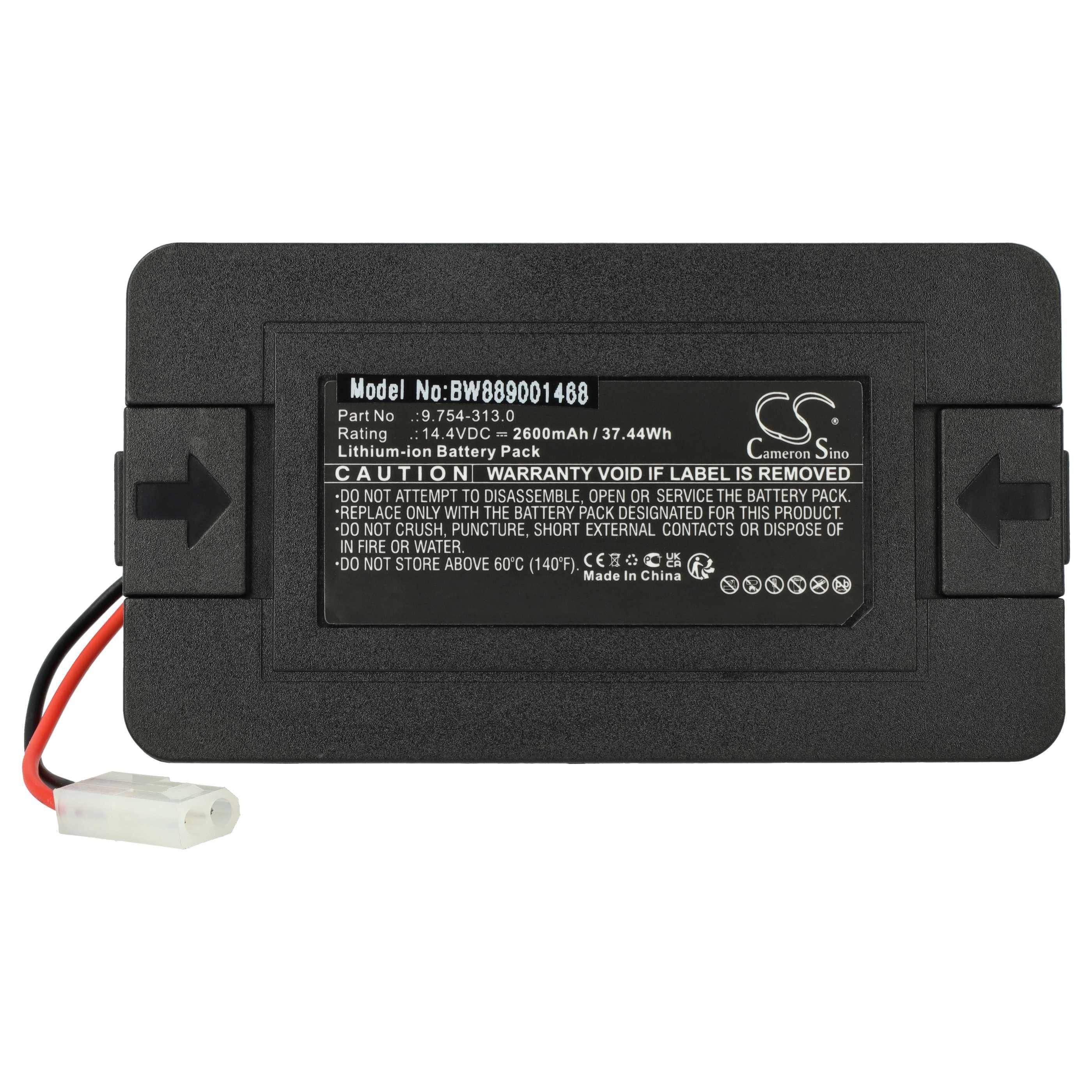 vhbw Ersatz für Fakir 3121140 für Staubsauger-Akku Li-Ion 2600 mAh (14,4 V)