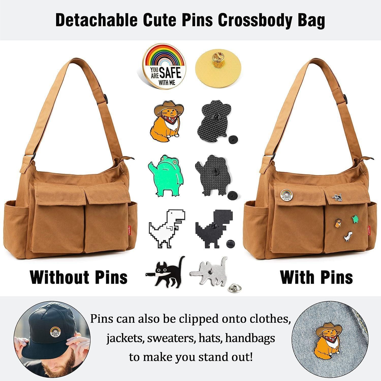 LuxusKollektion Messenger Bag Canvas Messenger Bag Umhängetasche Crossbody Schulter Tote Hobo Bag