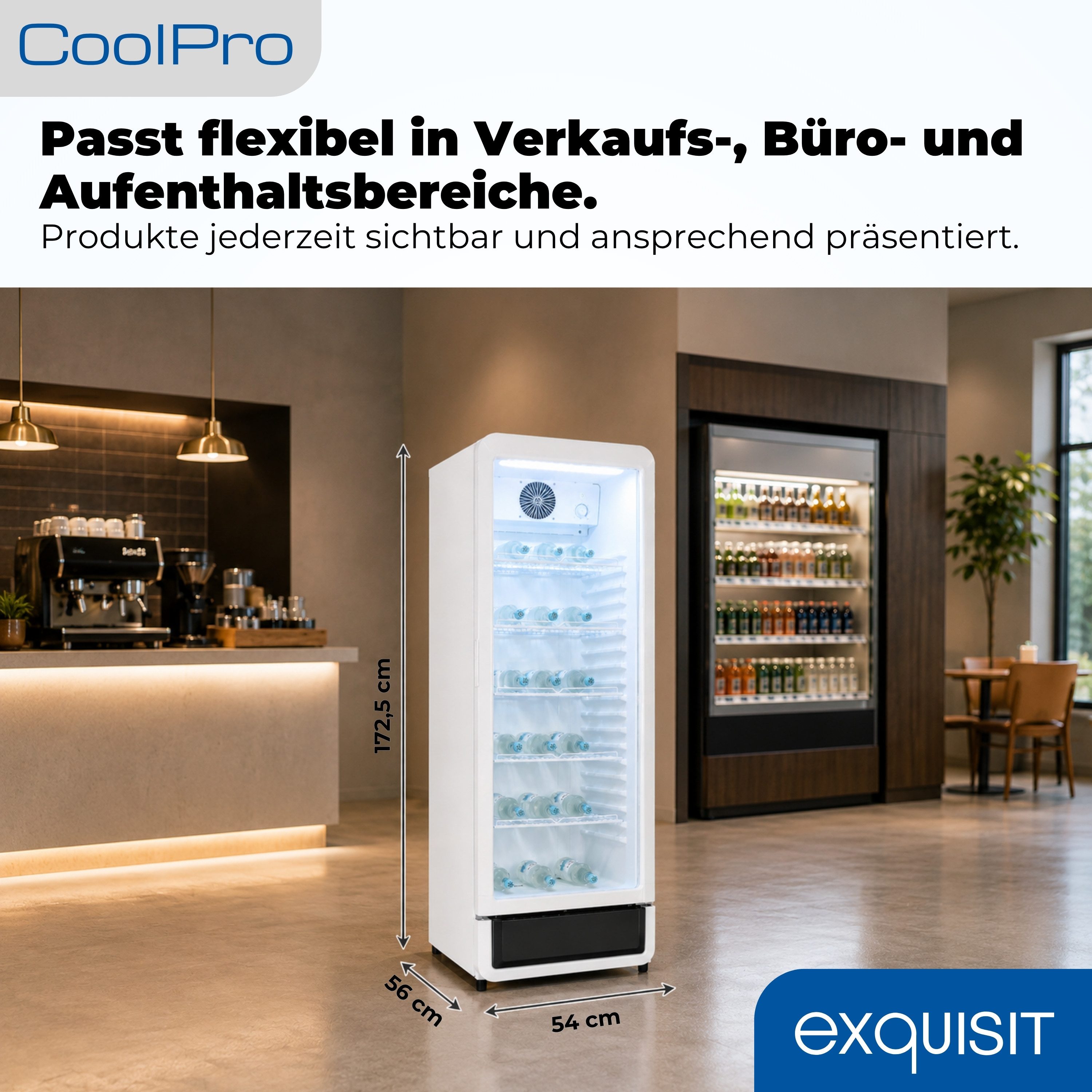 exquisit Getränkekühlschrank GKS5260-GT-431D, 172.5 cm hoch, 54 cm breit