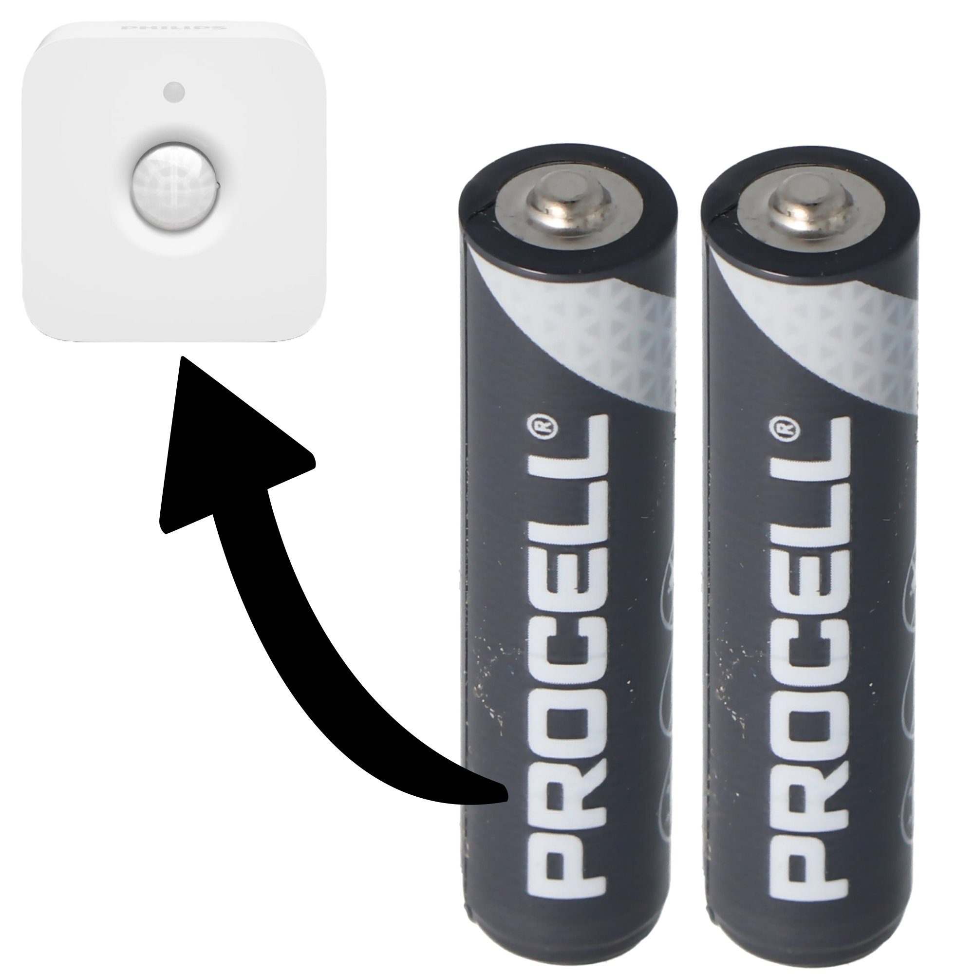Duracell Batterie passend für Philips HUE Motion Indoor Sensor 2x Duracell Pro Batterie, (1,5 V) | Batterien