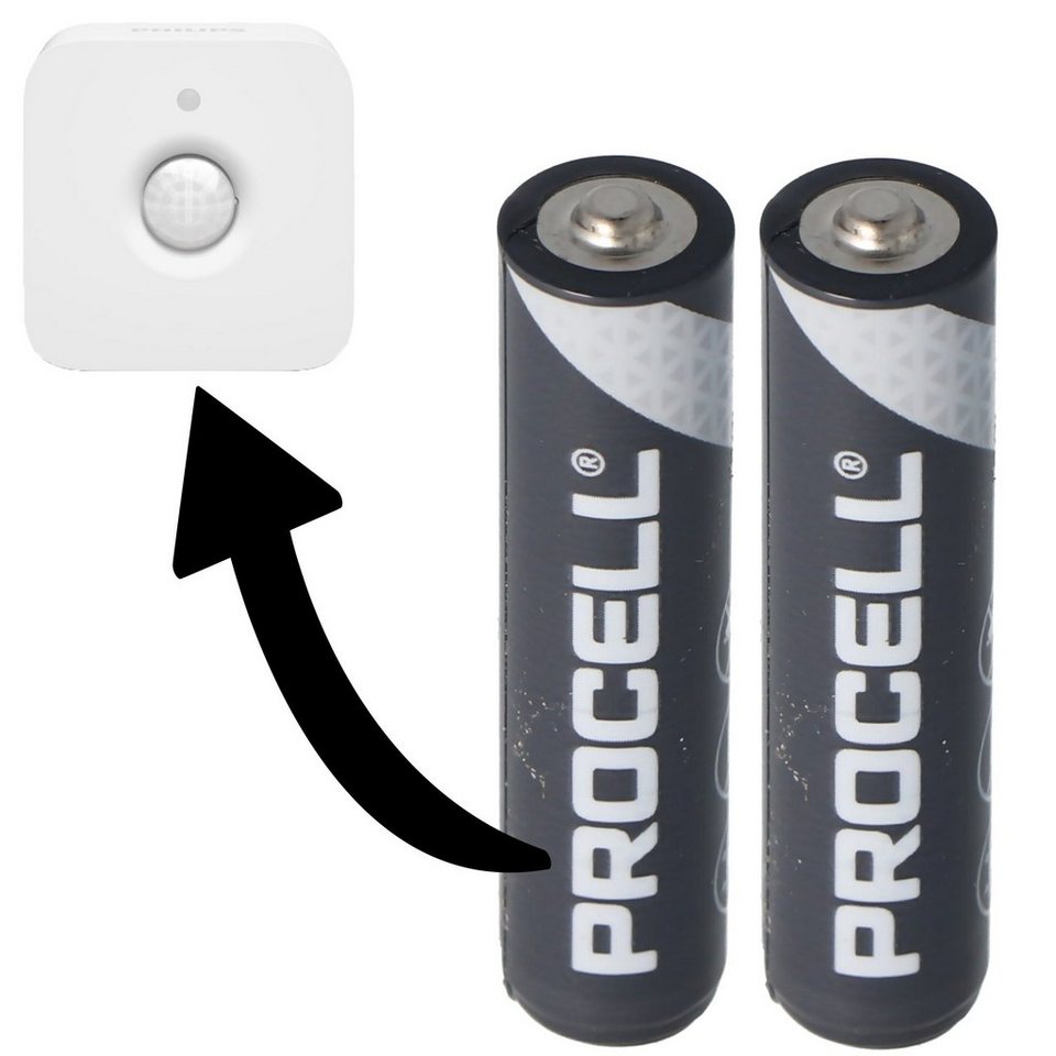 Duracell Batterie passend für Philips HUE Motion Indoor Sensor 2x Duracell  Pro Batterie, (1,5 V)