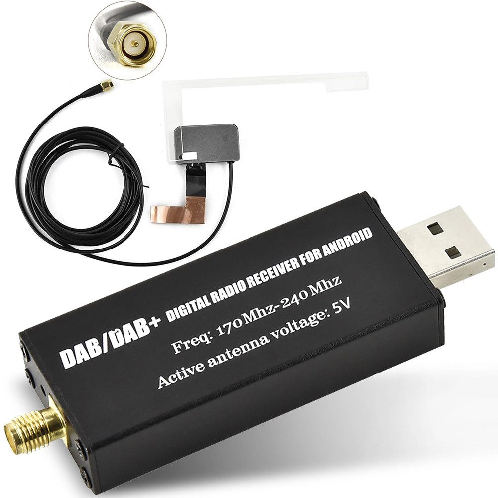 Hikity DAB/DAB Adapter + USB Auto, Digitalradio USB-Stick 2.0 DAB mit Antenne Digitalradio (DAB)