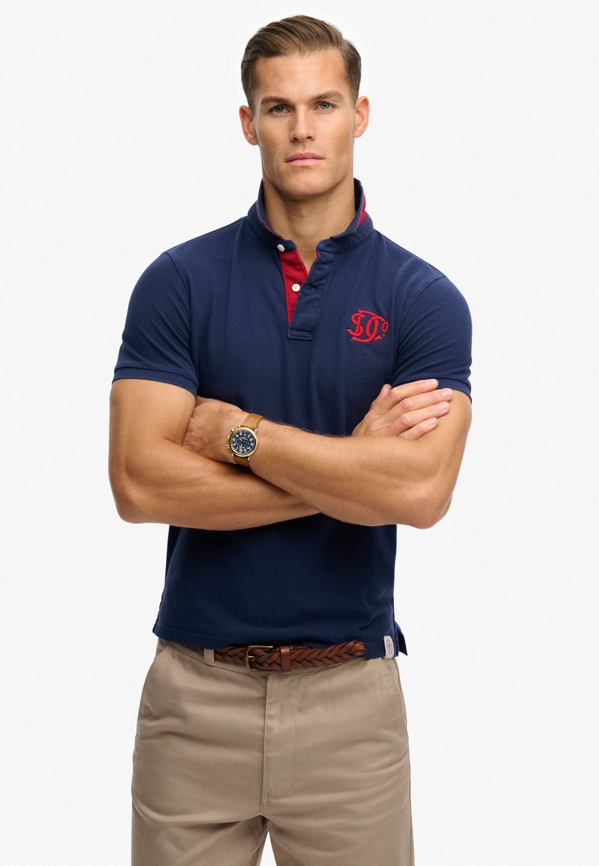 Superdry Poloshirt PIQUE MONOGRAM POLO Baumwolle, relaxed fit