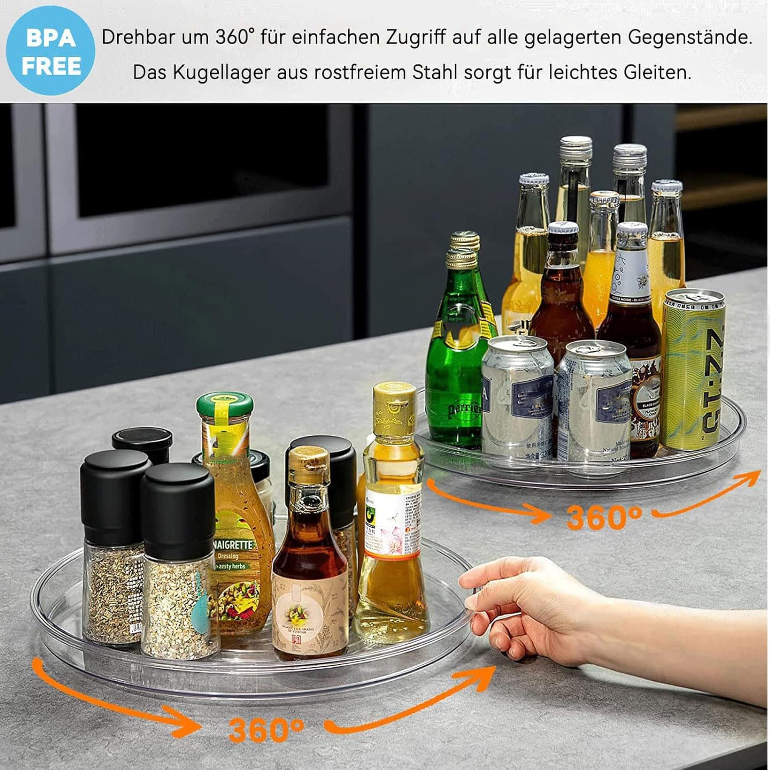 SURFOU Gewürzregal 2 Stk Kühlschrank Organizer, Schrank Organizer Lazy Susa günstig online kaufen