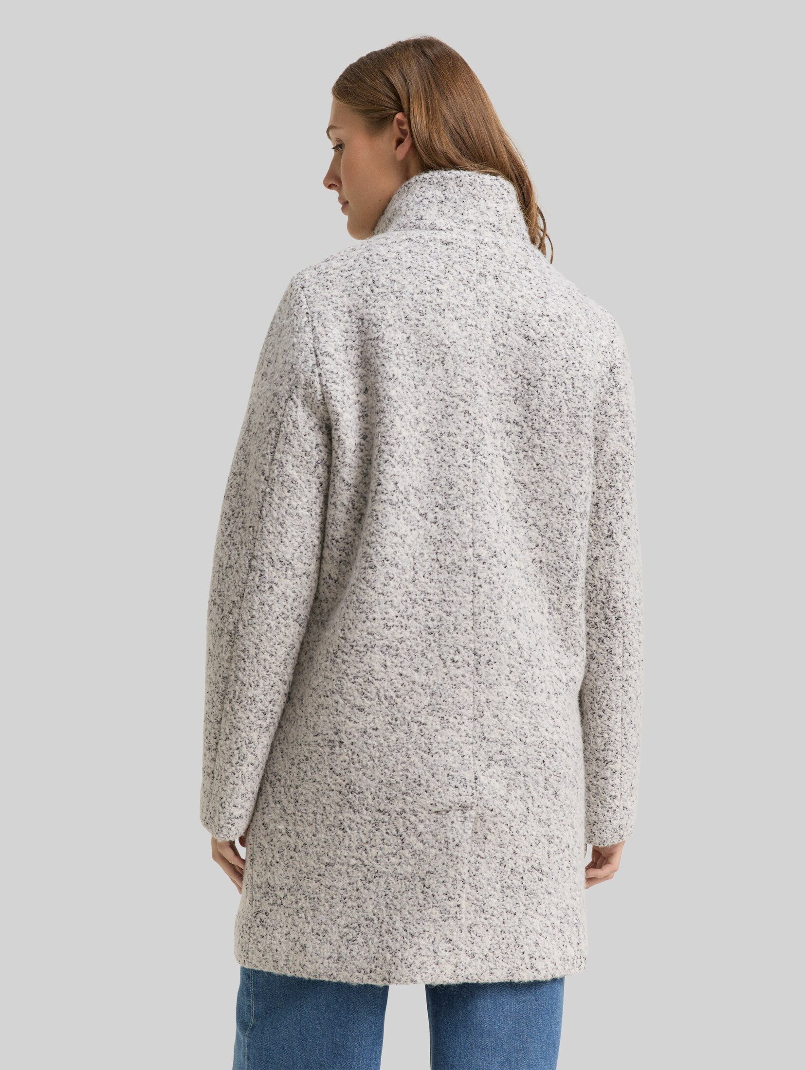 TOM TAILOR Denim Kurzmantel Jacken Bouclé Wollmantel mit Stehkragen