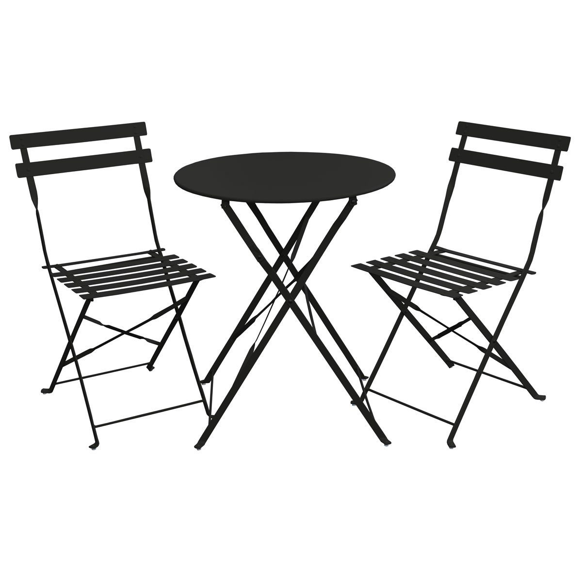 SVITA Balkonset BERLIN, (Set, 3-tlg., Bistro-Set), Tisch mit 2 Stühlen, Klappbar, Pflegeleicht, Witterungsbeständig