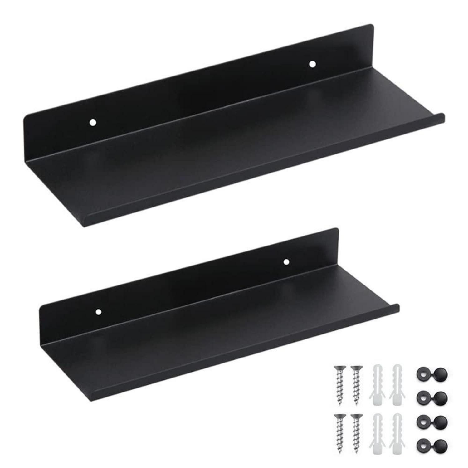 LuxusKollektion Wandboard Wandboard Metall Schwarz 30/40cm, 2-tlg.