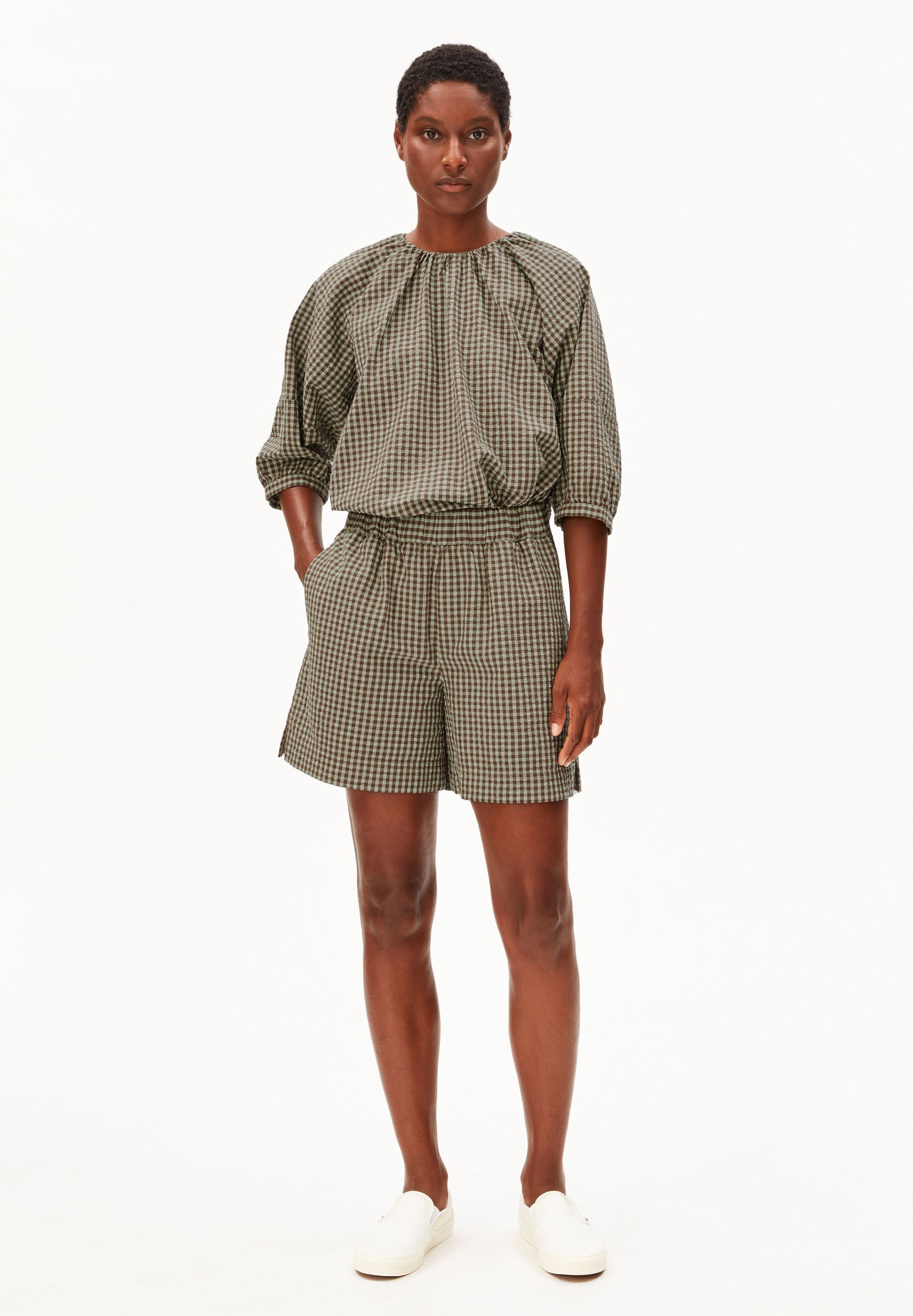 Armedangels Shorts VICHY SEERSUCKER Shorts 100% Bio-Baumwolle (Relaxed Fit)
